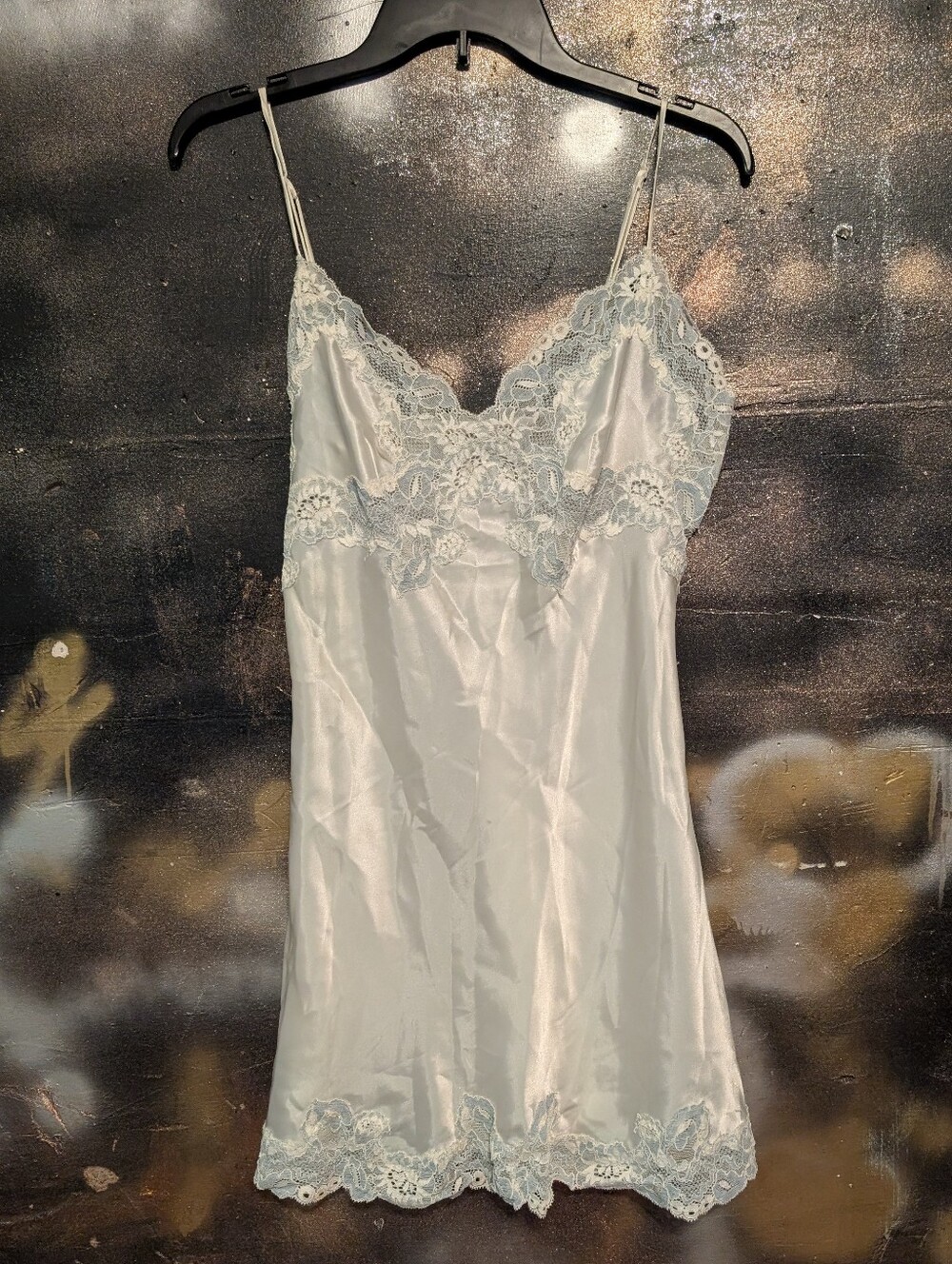 Victoria's Secret Ivory Satin Lace-Trim Chemise